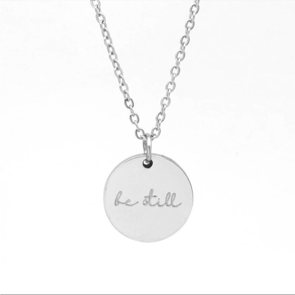 Be Still Silver Medallion Necklace - Picture 1 of 12